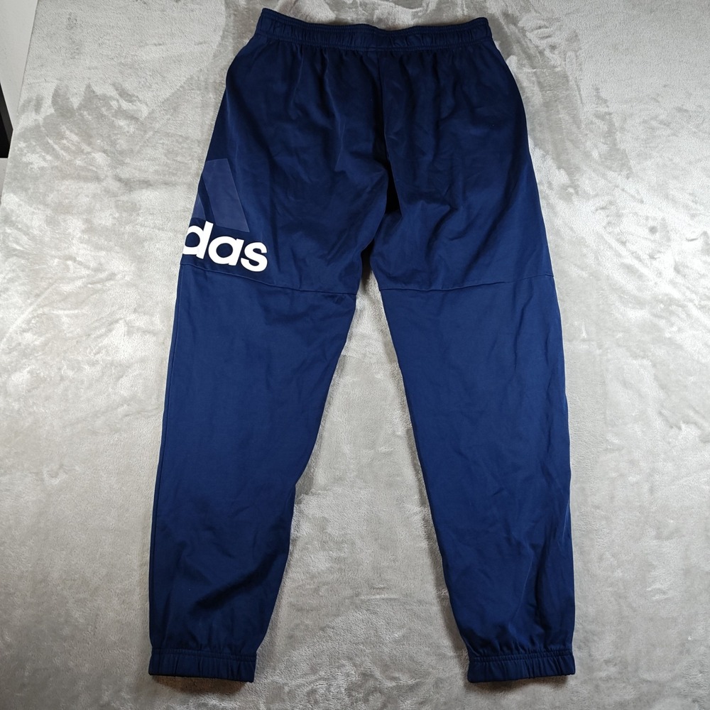 Adidas Sweatpants Mens Large Blue Three Stripes Tapered Performance Skater New